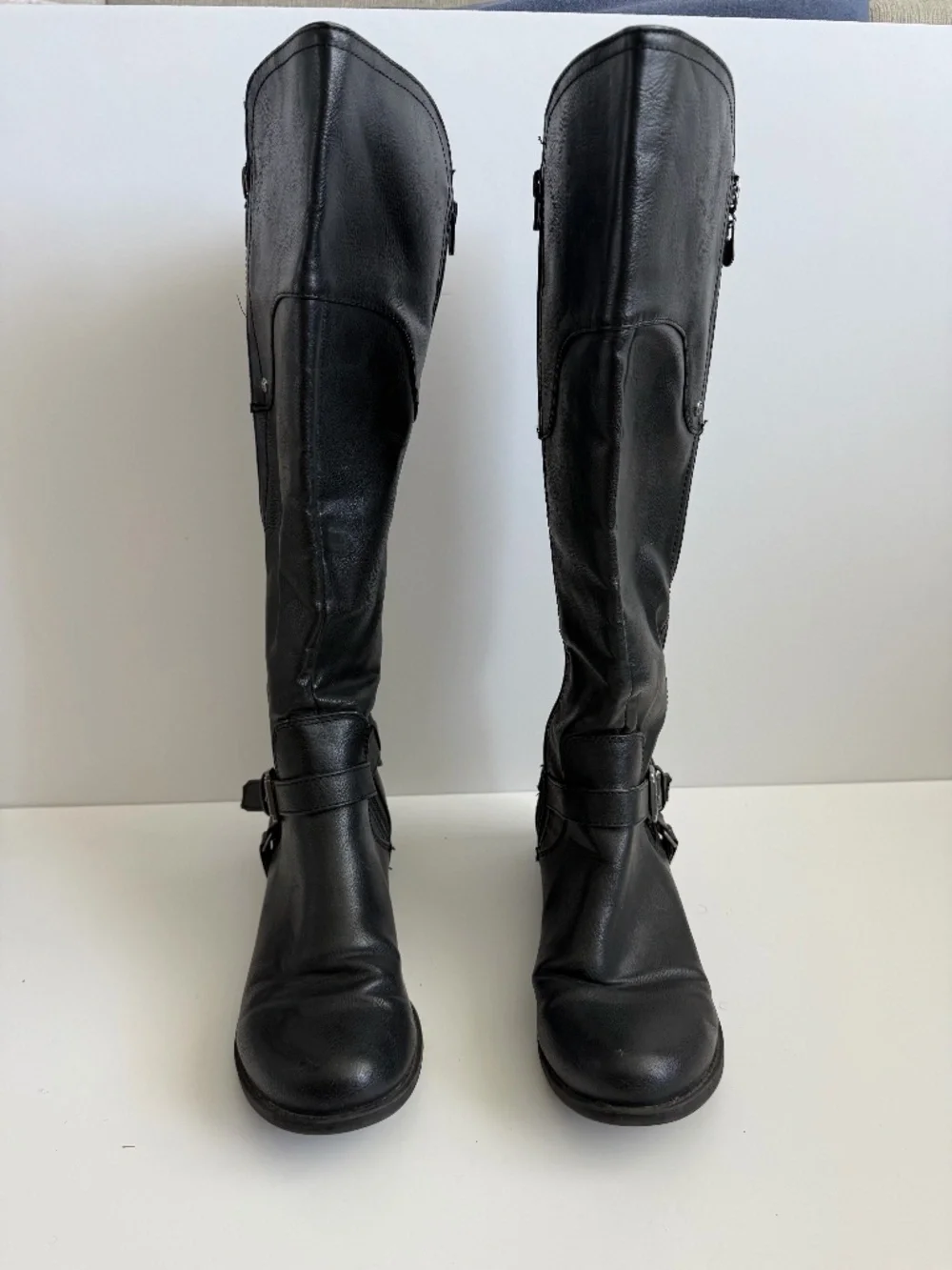 G by Guess Black Faux Leather Knee High Riding Boots